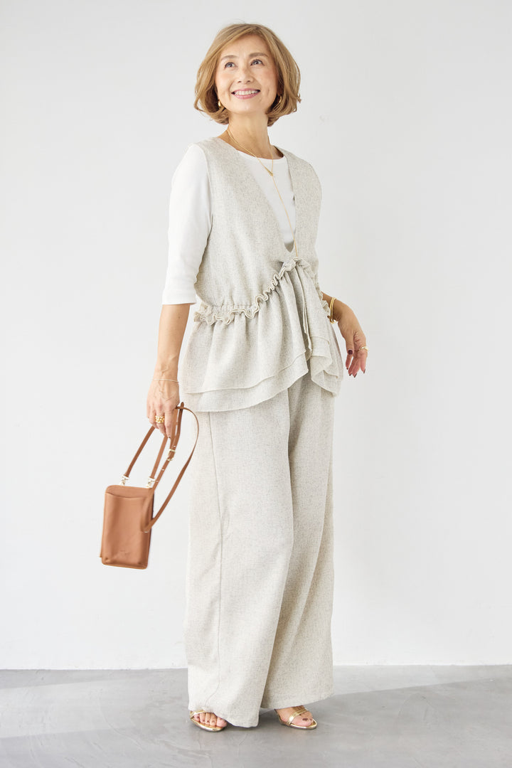 マルチウェイ ラッフルカラーロンパース