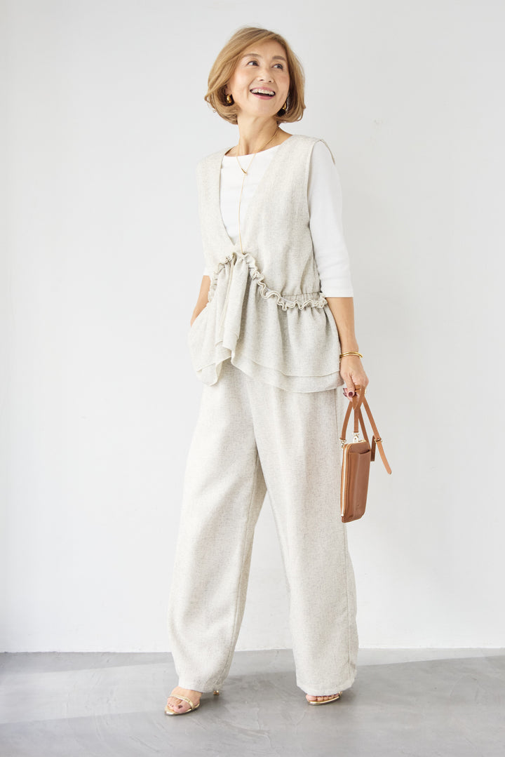 マルチウェイ ラッフルカラーロンパース