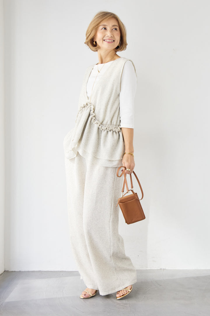 マルチウェイ ラッフルカラーロンパース