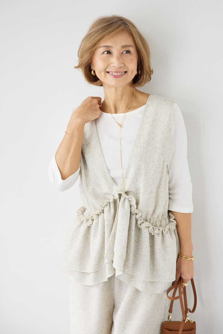 マルチウェイ ラッフルカラーロンパース