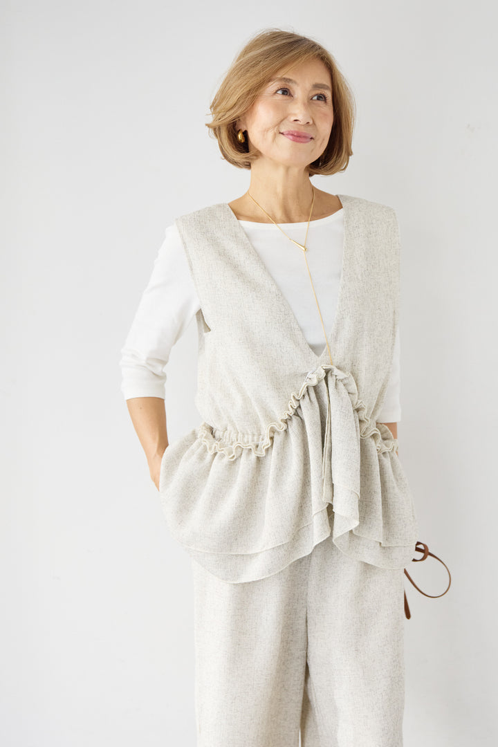 マルチウェイ ラッフルカラーロンパース