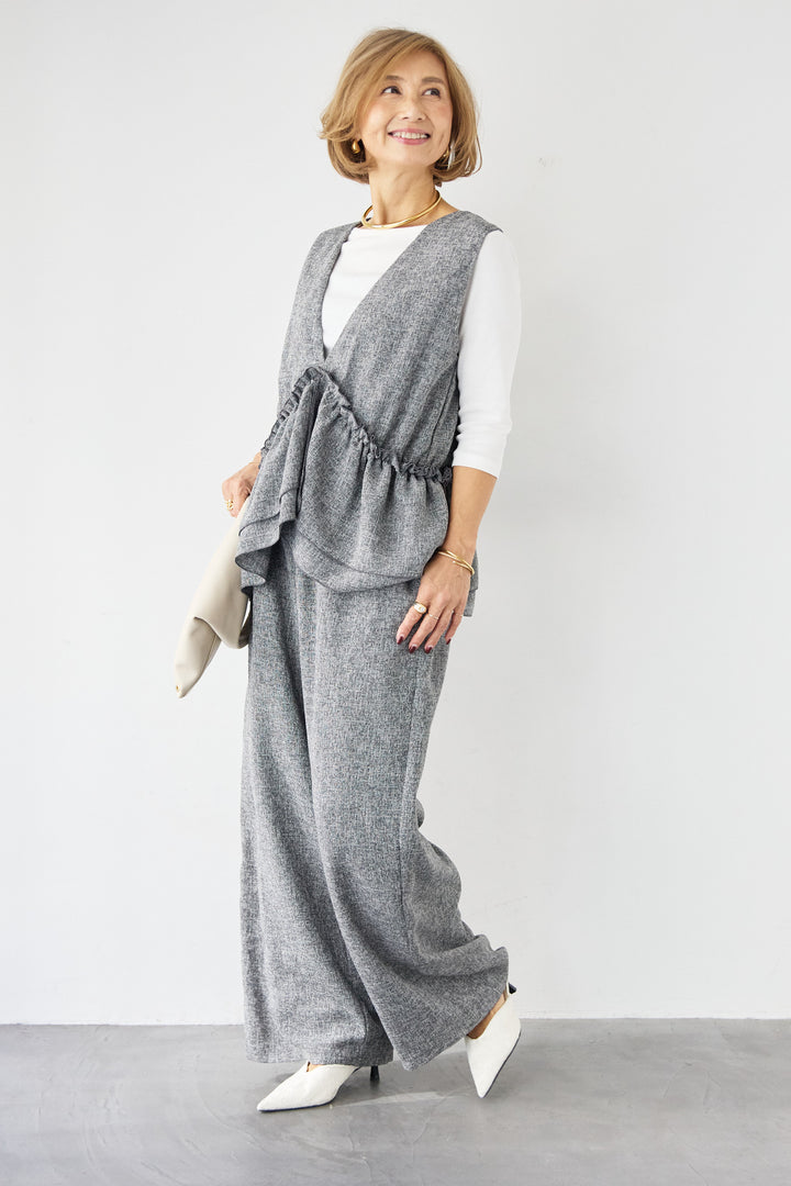 マルチウェイ ラッフルカラーロンパース