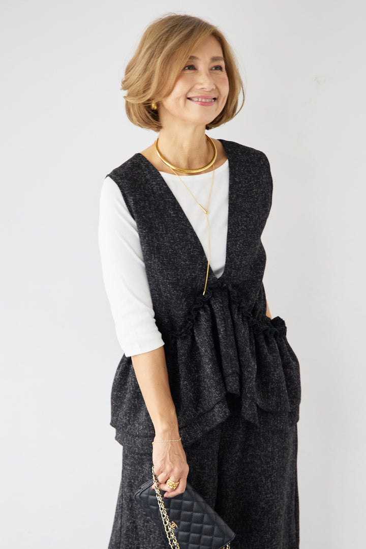 マルチウェイ ラッフルカラーロンパース