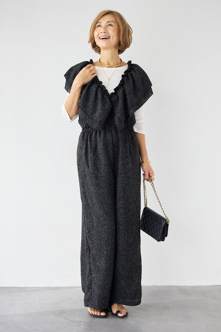 マルチウェイ ラッフルカラーロンパース