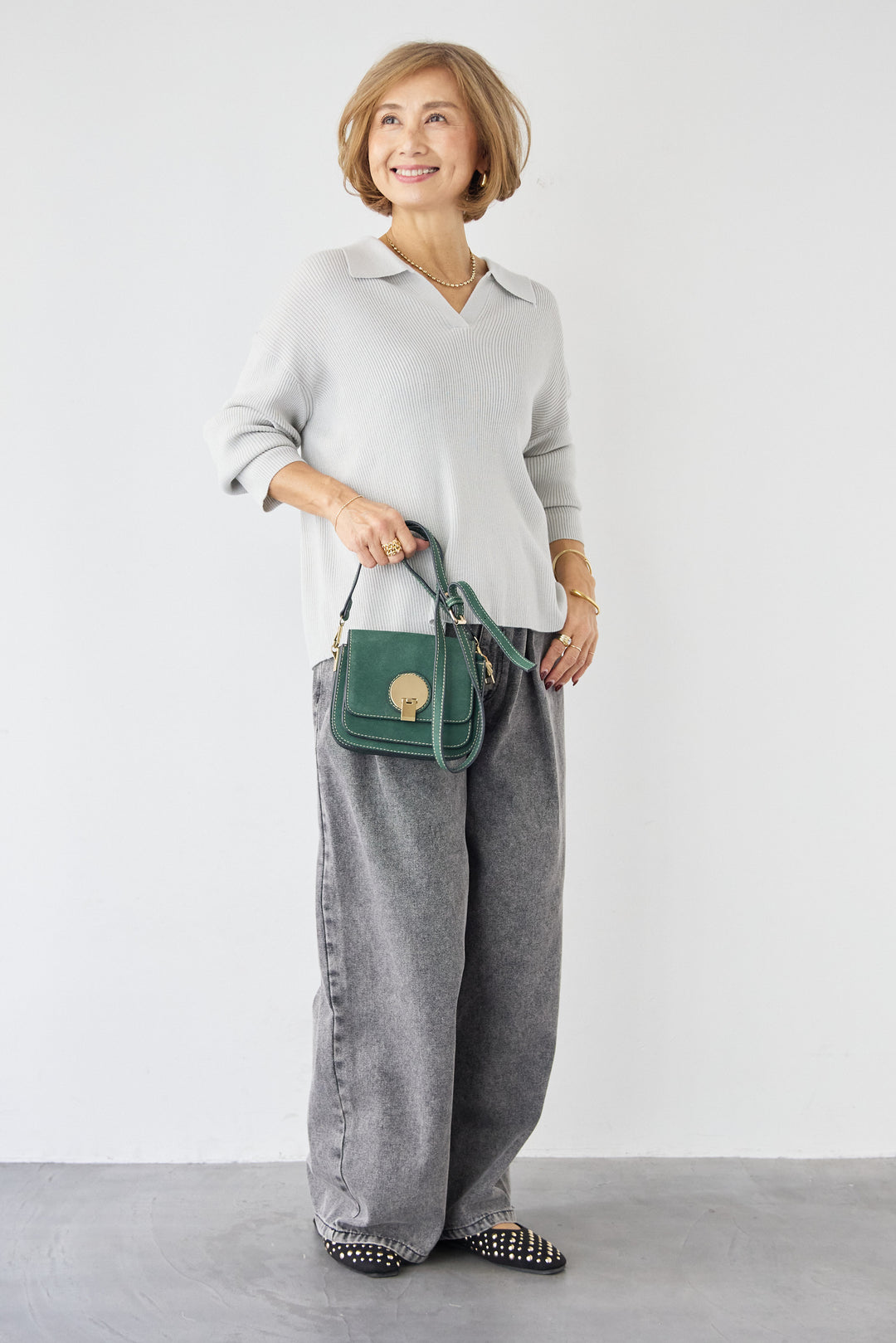 デニムタックカーブパンツ