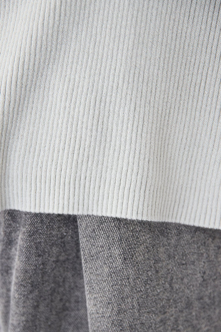 スキッパーカラーリブニット