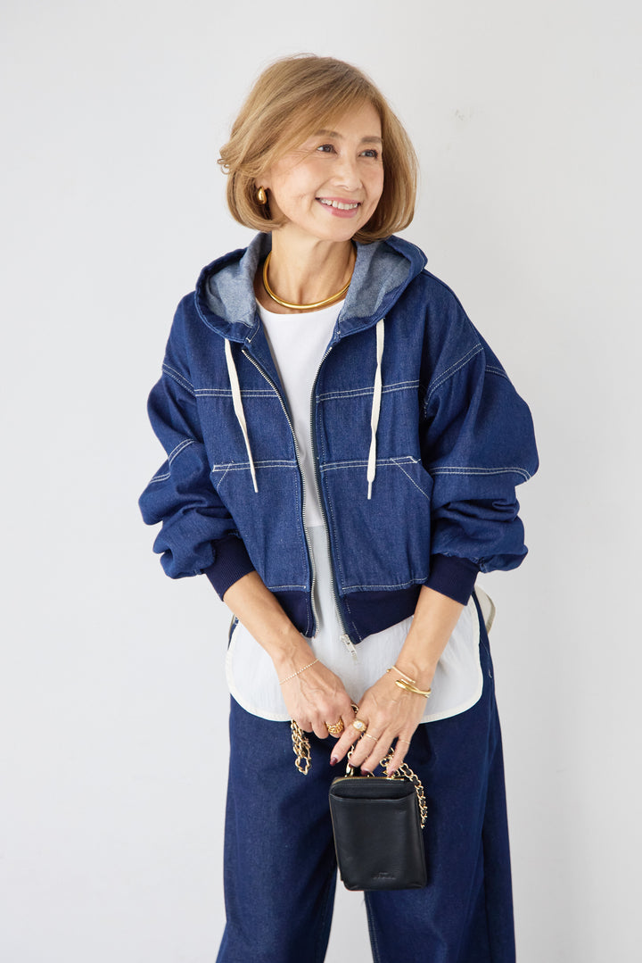 デニムタックカーブパンツ