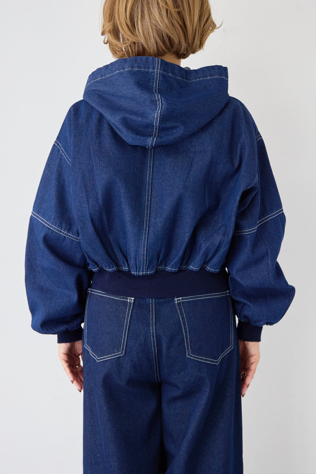 Wジップ デニムパーカーブルゾン