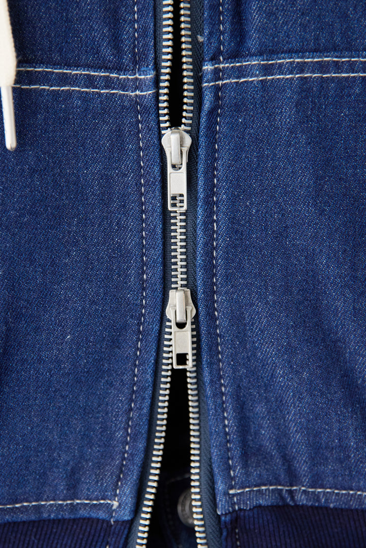 Wジップ デニムパーカーブルゾン