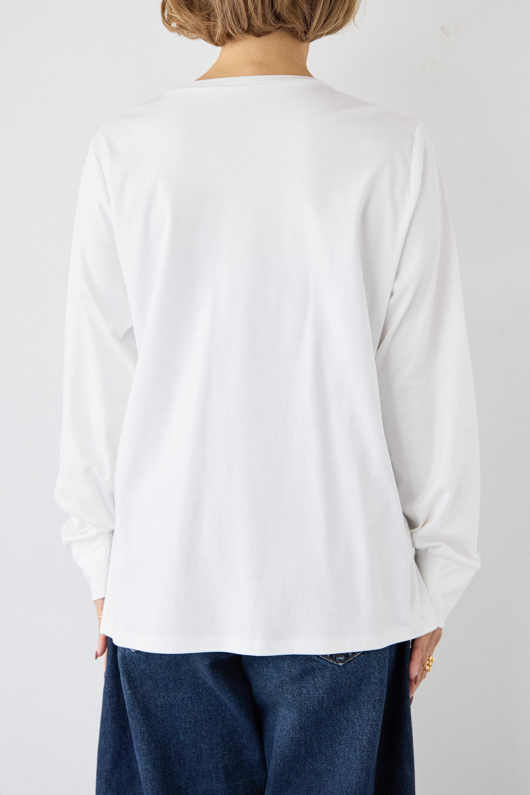 [SET]コンパクトスムース ドッキングフリル+カーブデニムパンツ(2set)