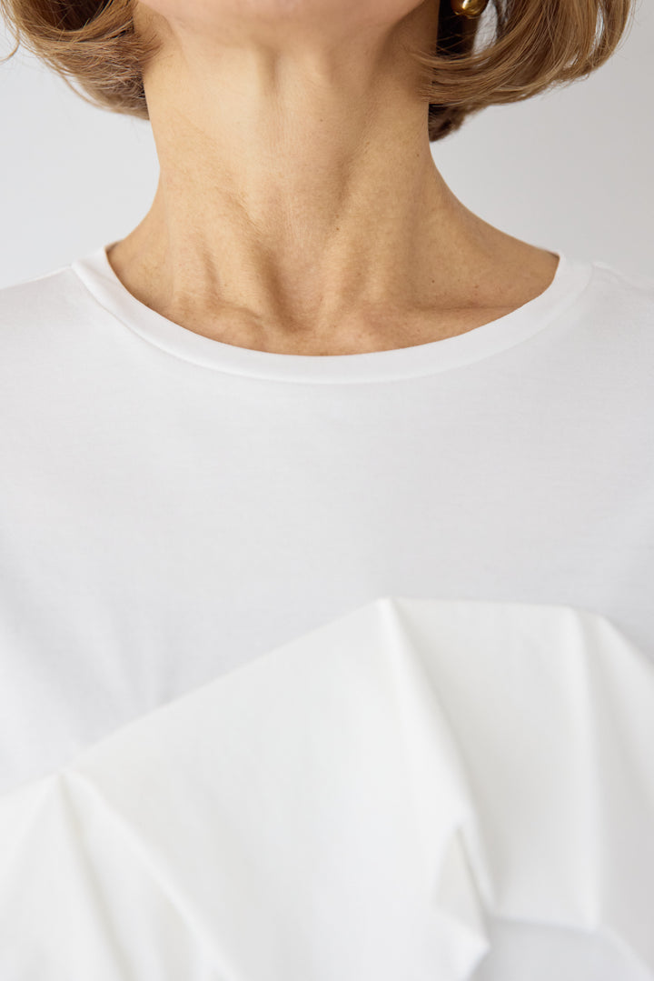 [SET]コンパクトスムース ドッキングフリル+カーブデニムパンツ(2set)