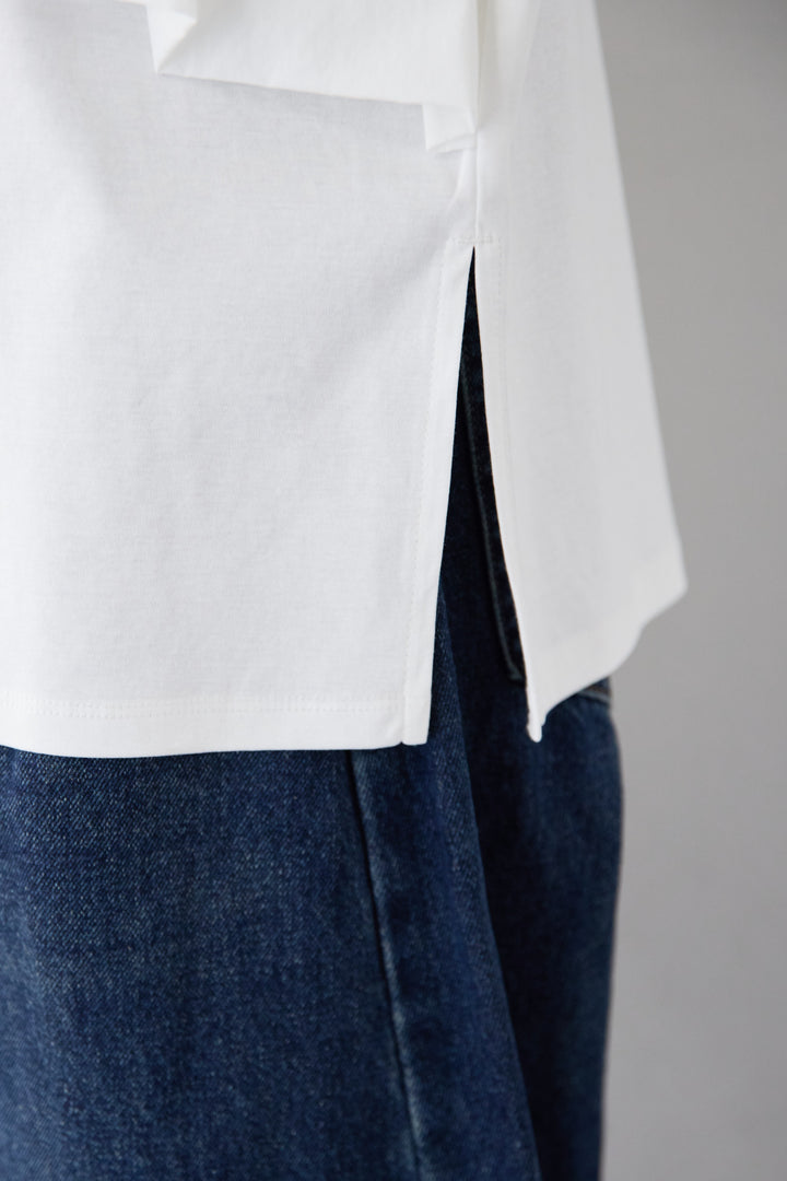 [SET]コンパクトスムース ドッキングフリル+カーブデニムパンツ(2set)