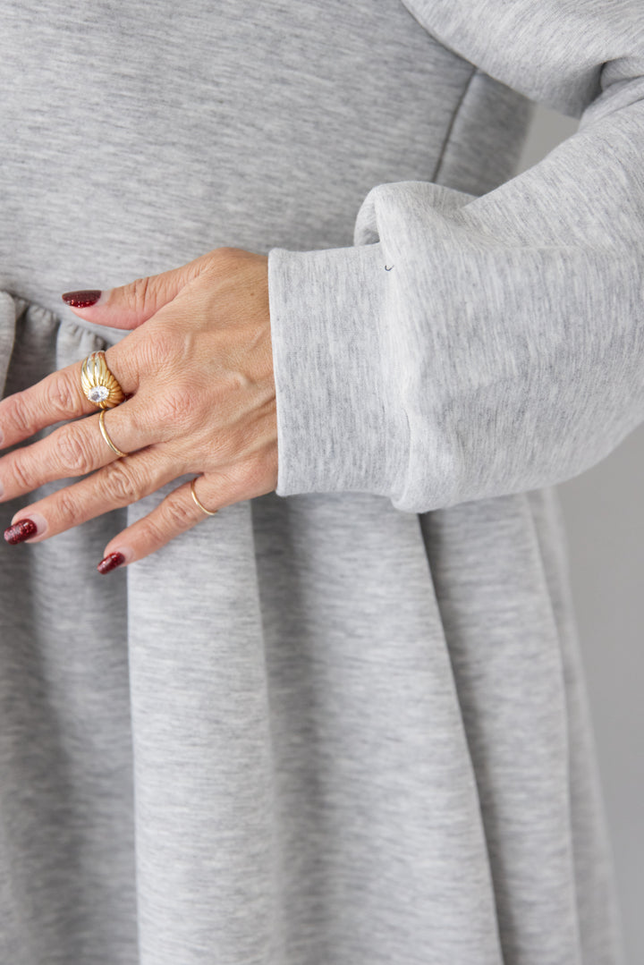 [SET]ペプラムフレアパーカー+ステッチデザインストレッチデニムワイドパンツ(2set)