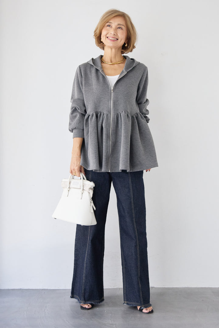 ペプラムフレアパーカー