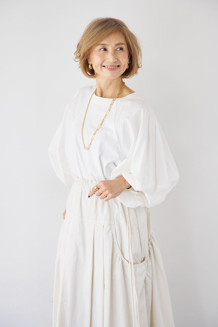 [SET]ランタンスリーブプルオーバー+サイドドロストポケットスカート(2set)