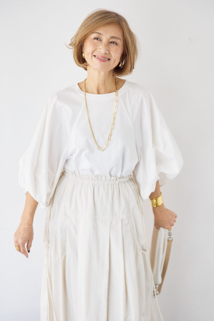 [SET]ランタンスリーブプルオーバー+サイドドロストポケットスカート(2set)