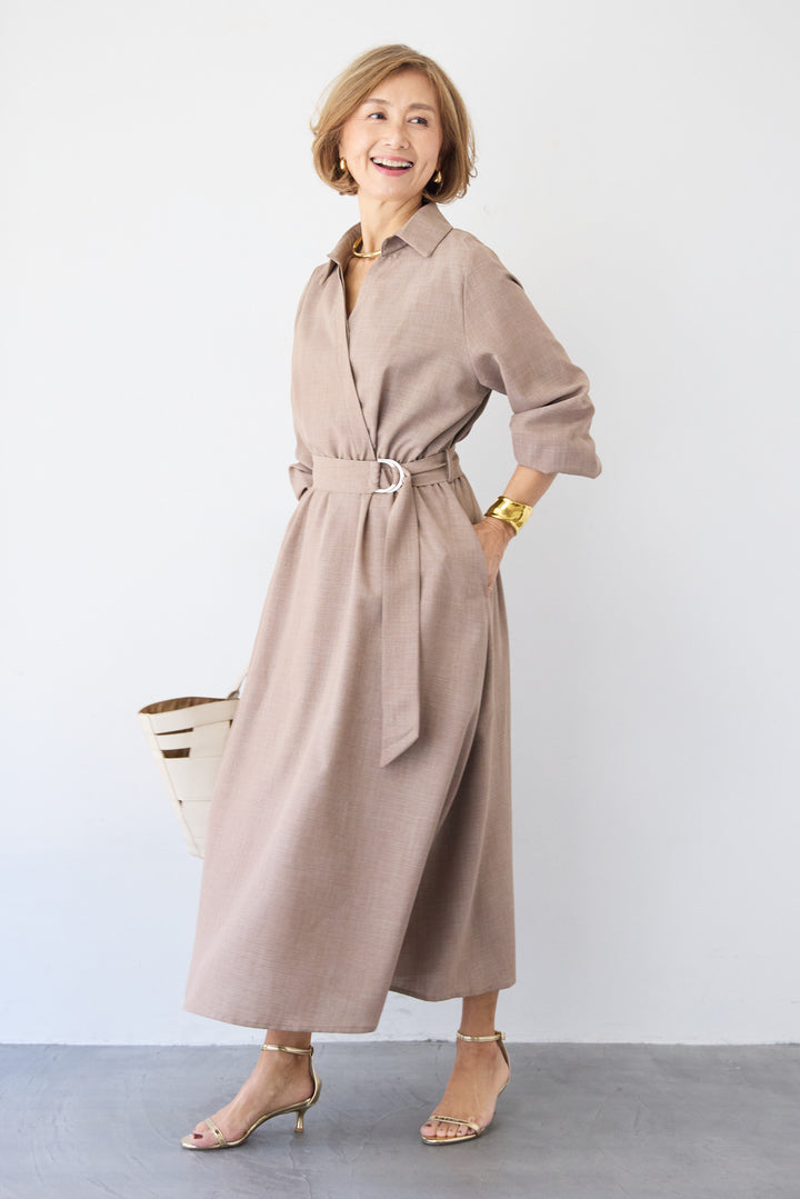 ウエストマークシャツワンピース