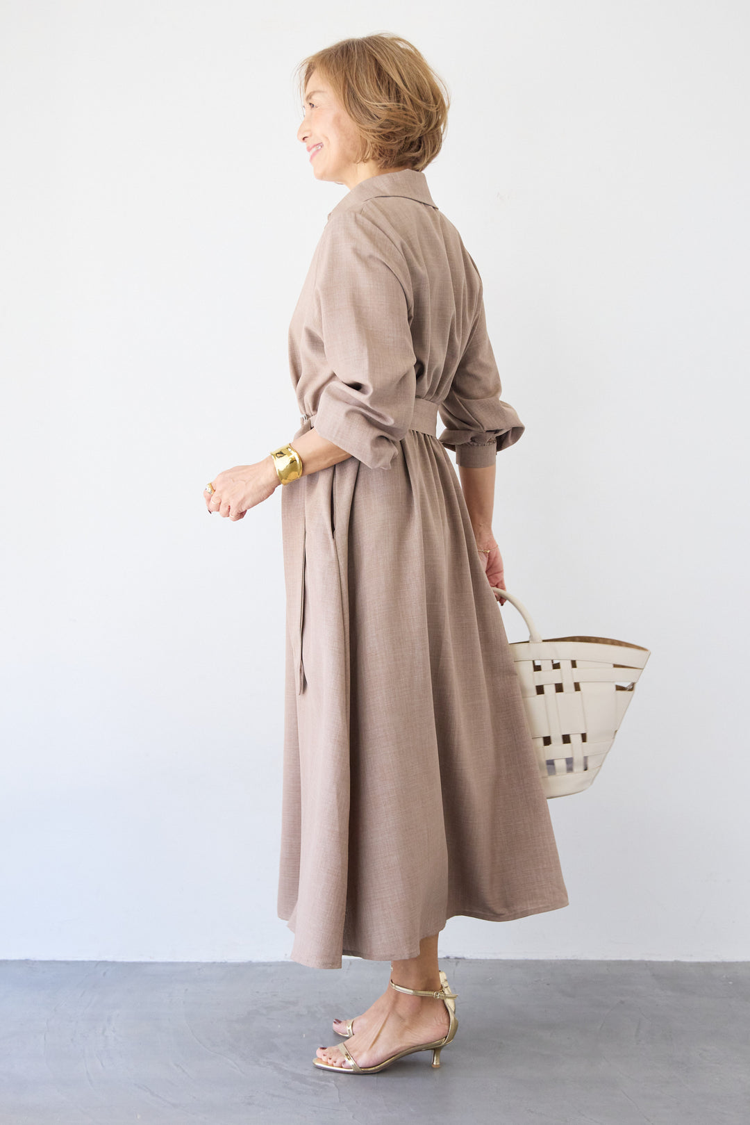 ウエストマークシャツワンピース