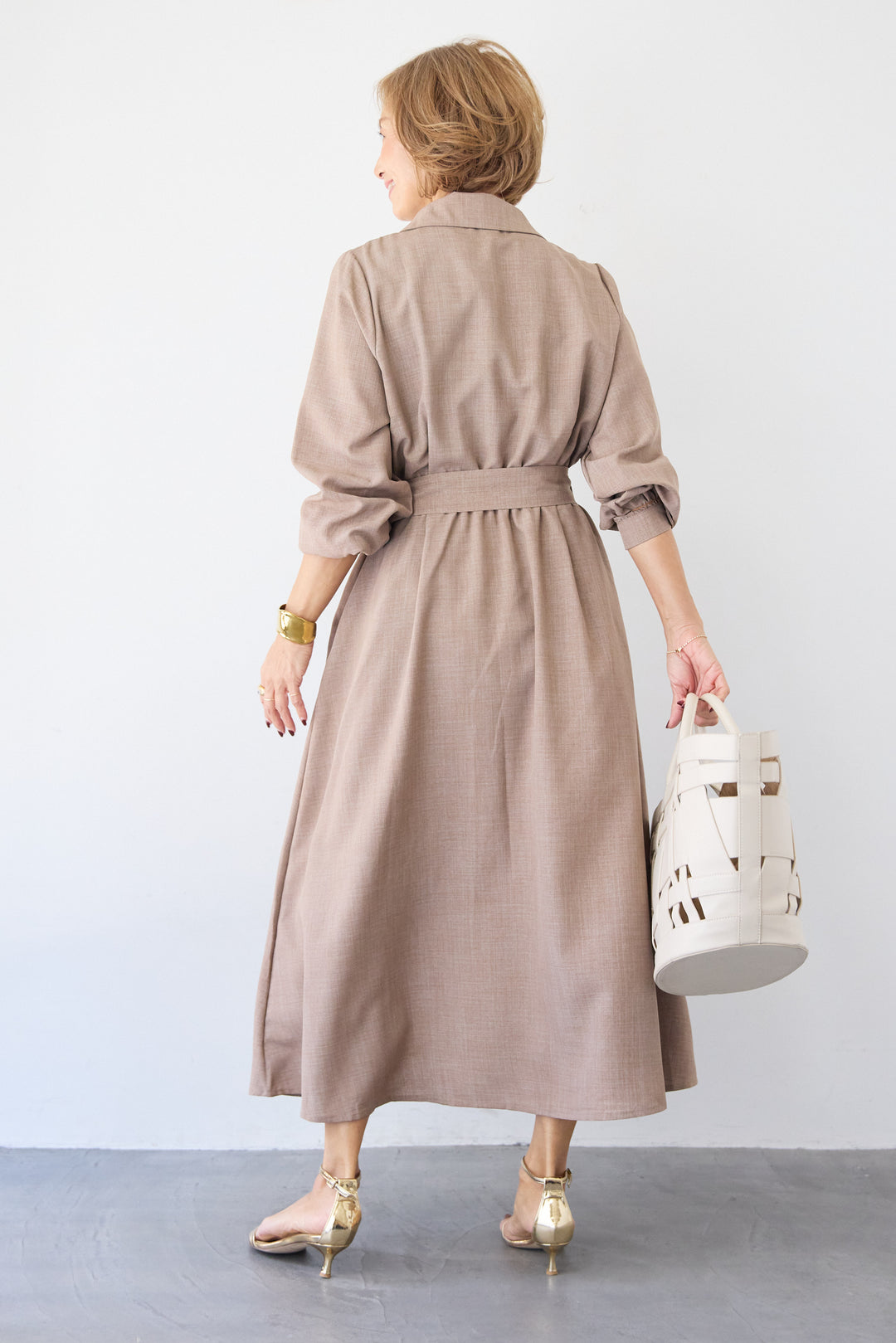 ウエストマークシャツワンピース