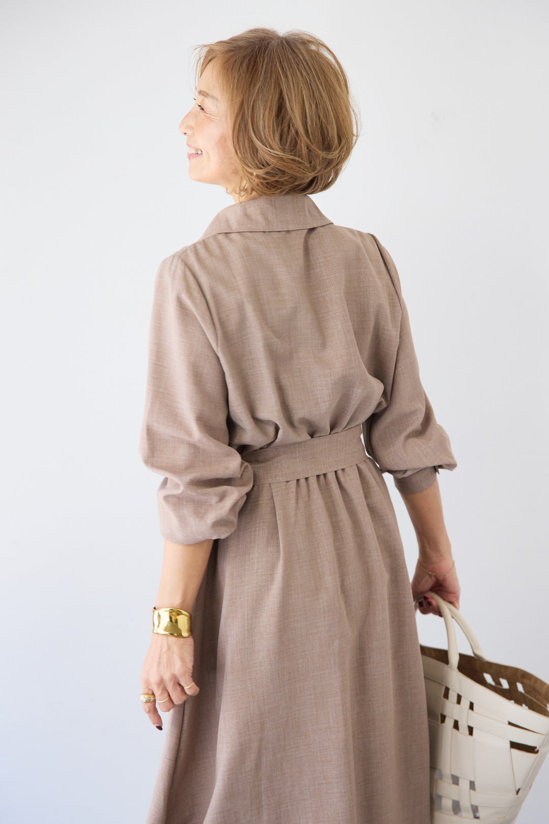 ウエストマークシャツワンピース