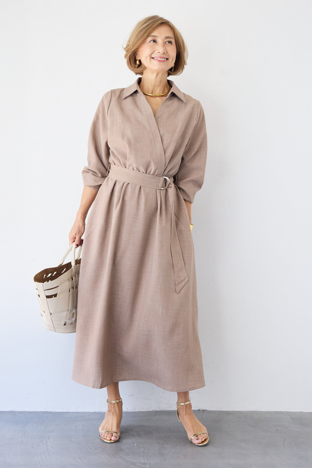 ウエストマークシャツワンピース