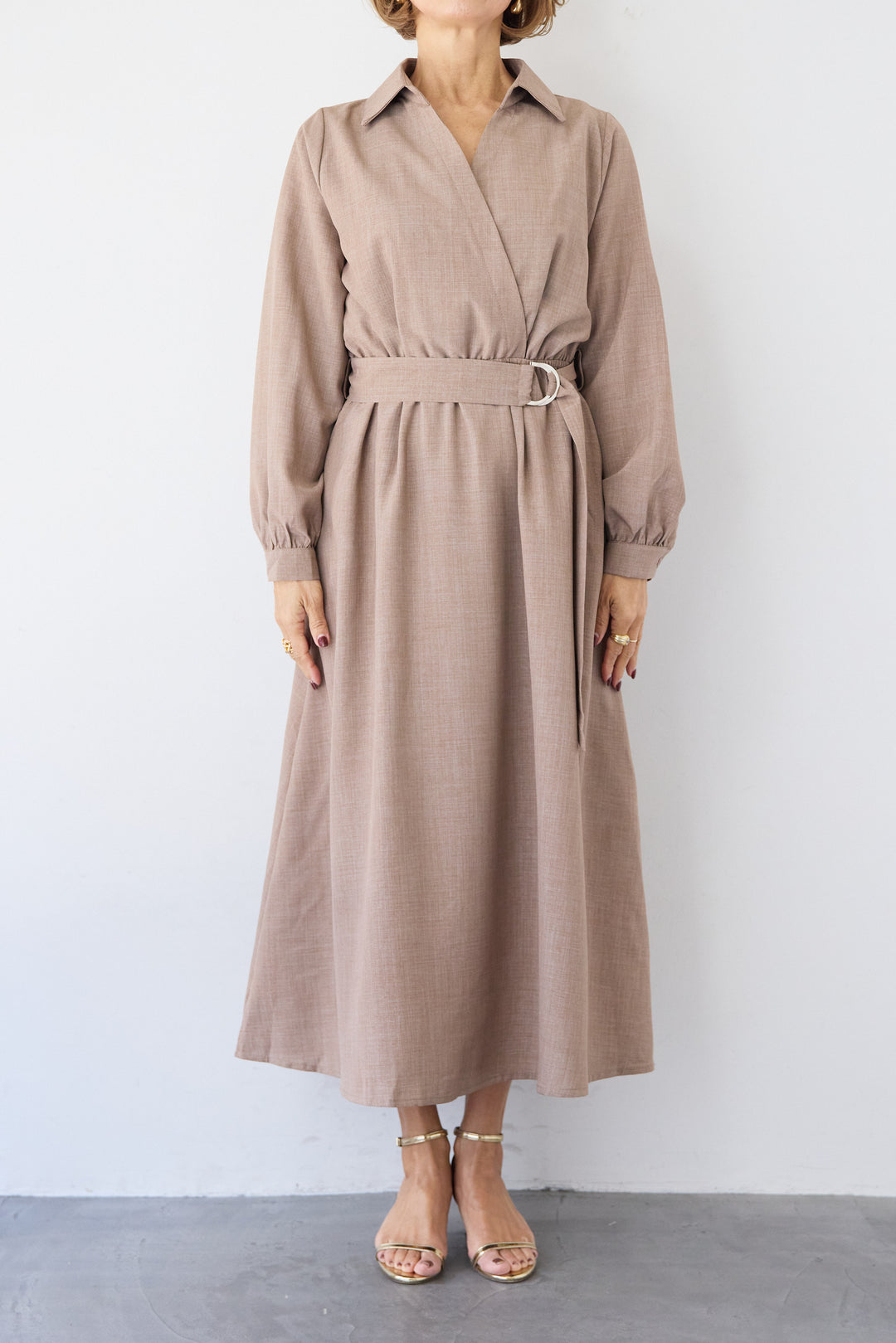 ウエストマークシャツワンピース
