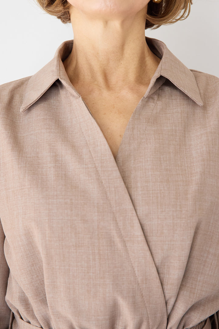 ウエストマークシャツワンピース