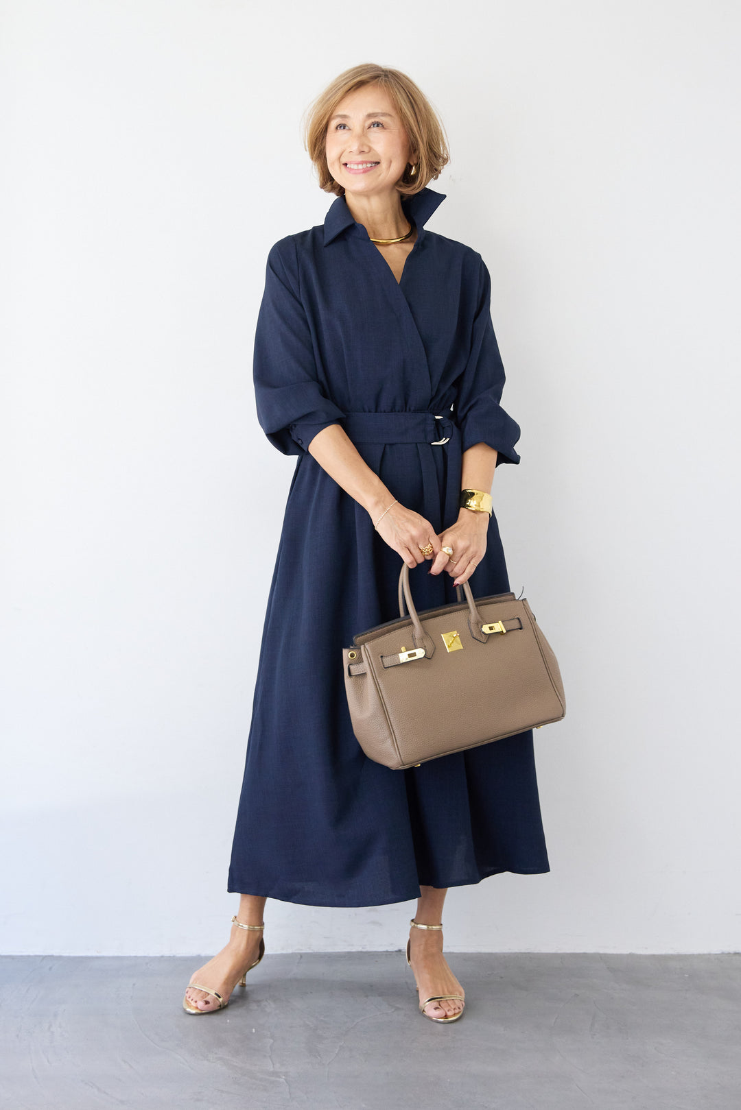 ウエストマークシャツワンピース