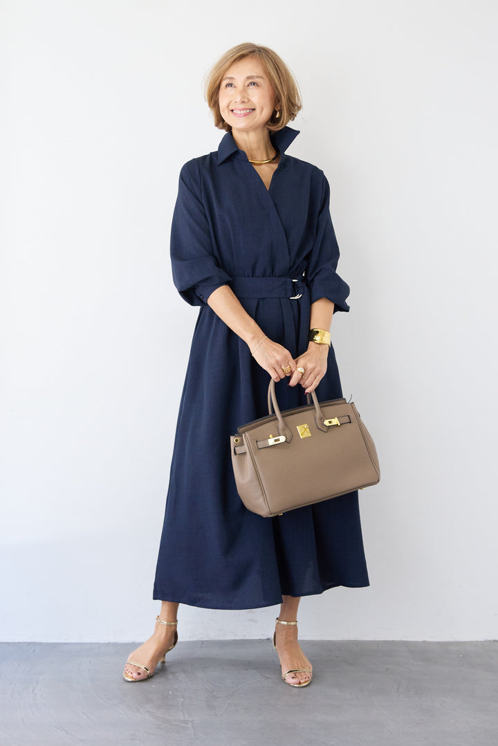 ウエストマークシャツワンピース