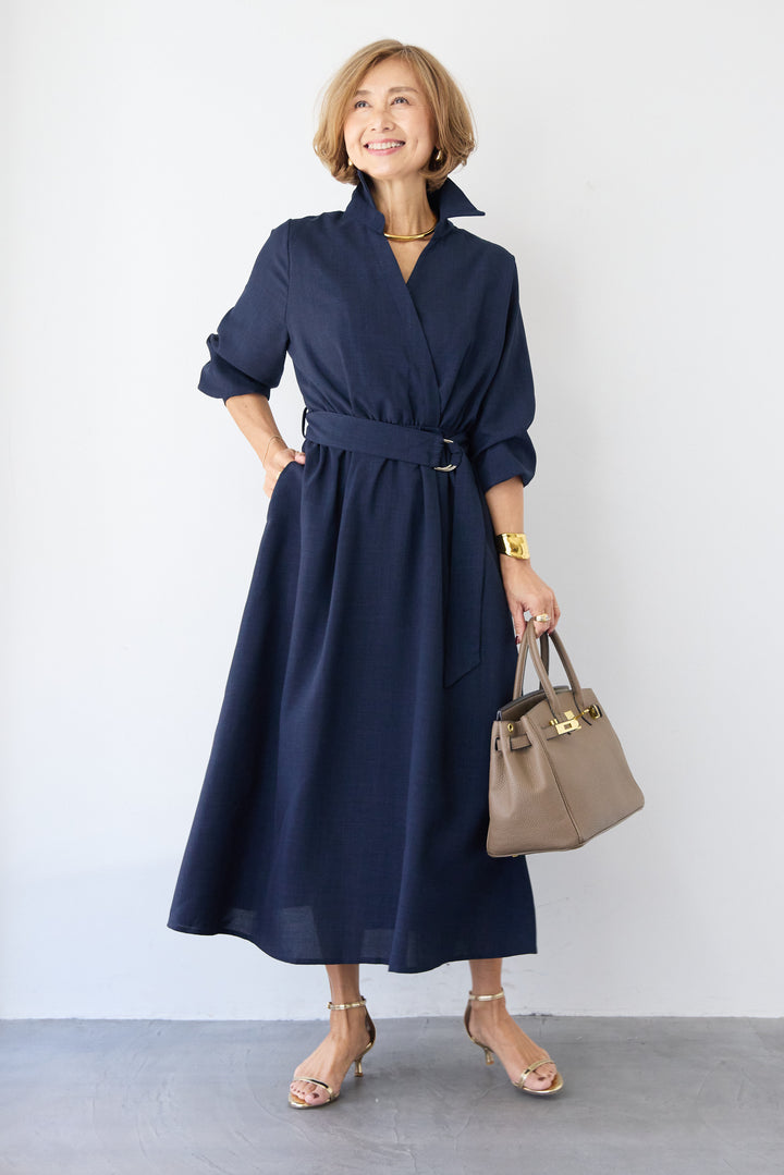 ウエストマークシャツワンピース