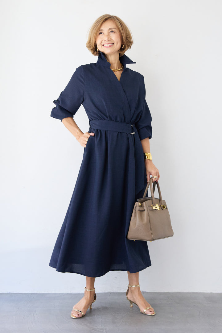 ウエストマークシャツワンピース