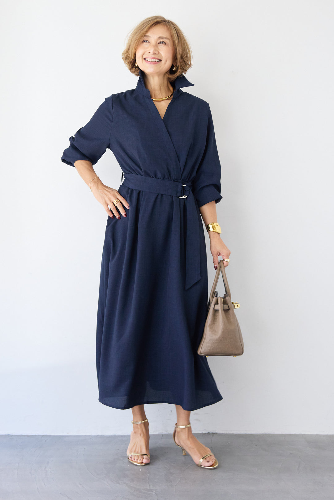 ウエストマークシャツワンピース