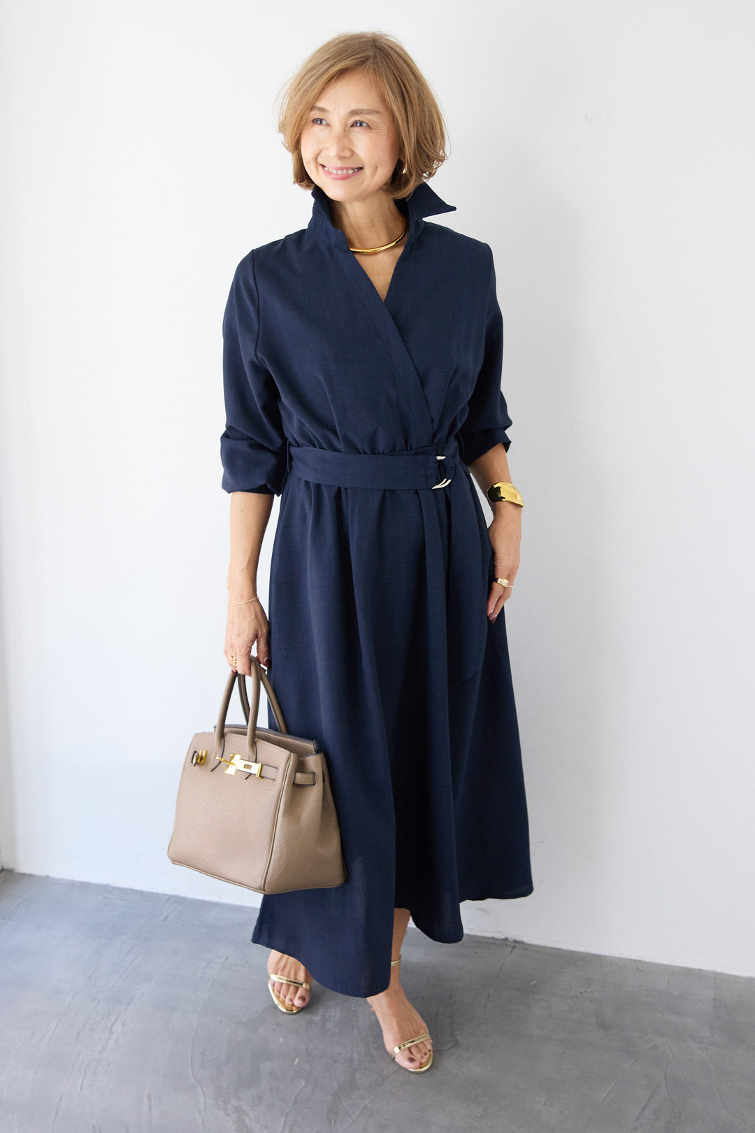 ウエストマークシャツワンピース