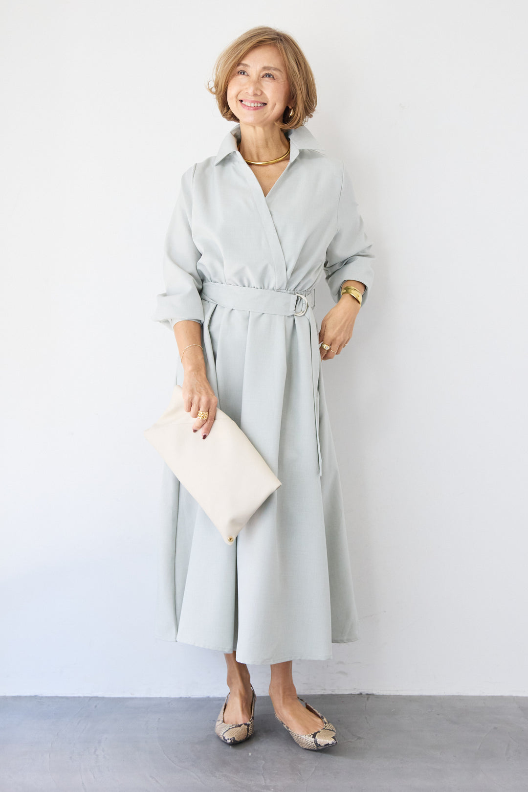 ウエストマークシャツワンピース