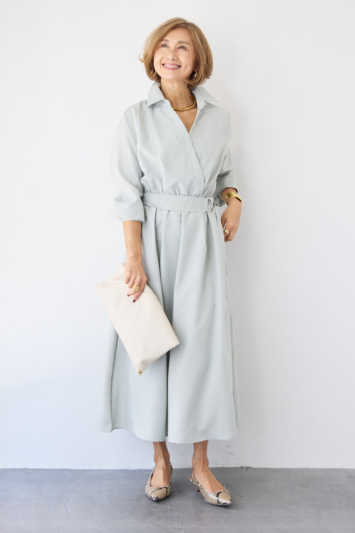 ウエストマークシャツワンピース