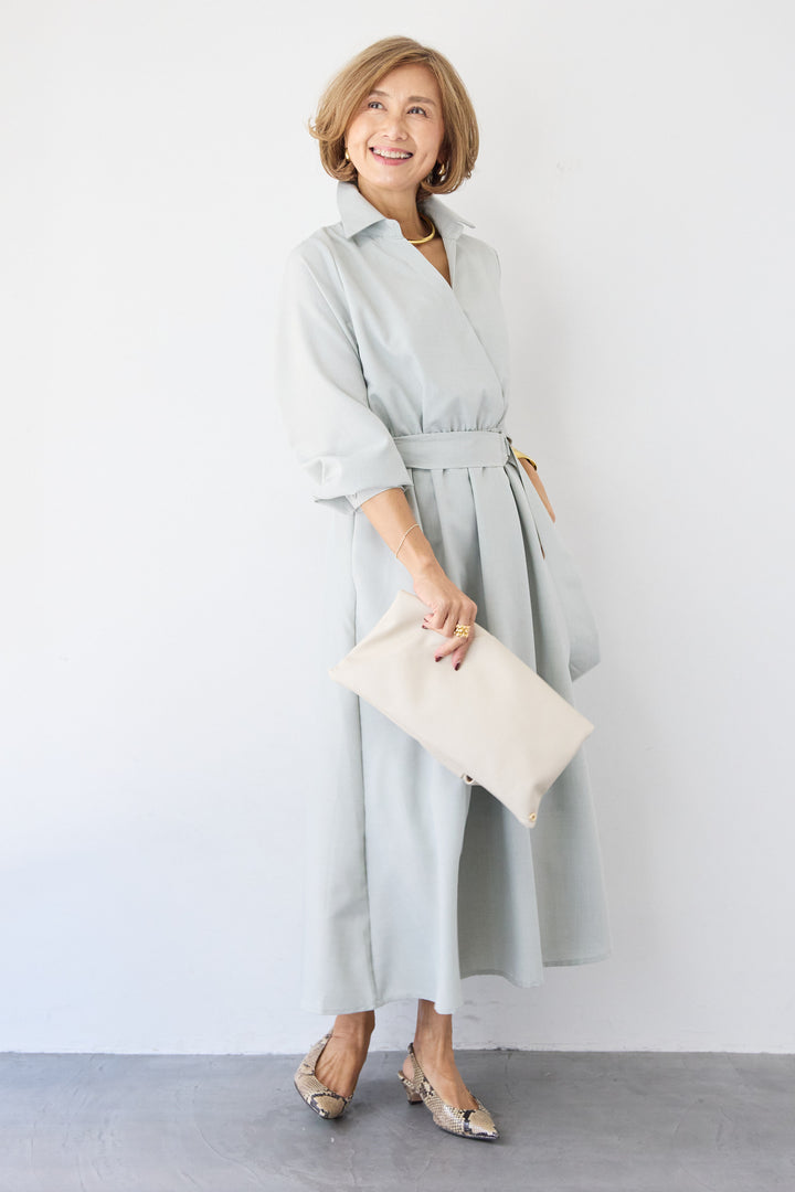 ウエストマークシャツワンピース