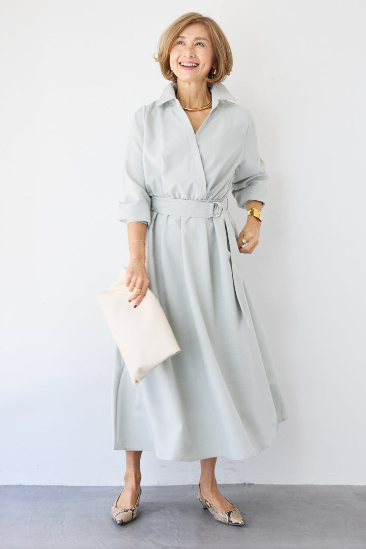 ウエストマークシャツワンピース