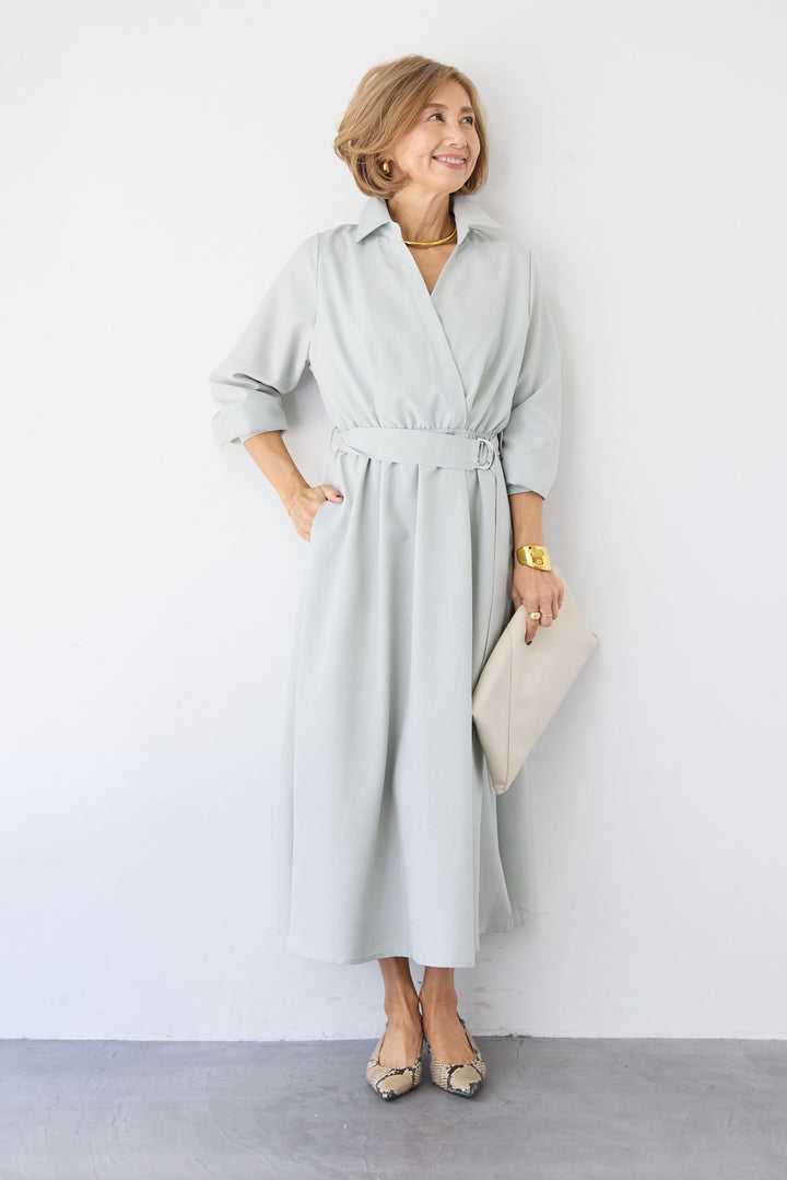 ウエストマークシャツワンピース