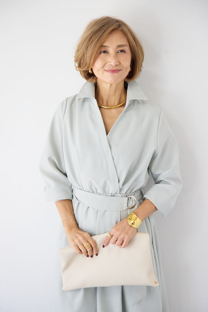 ウエストマークシャツワンピース