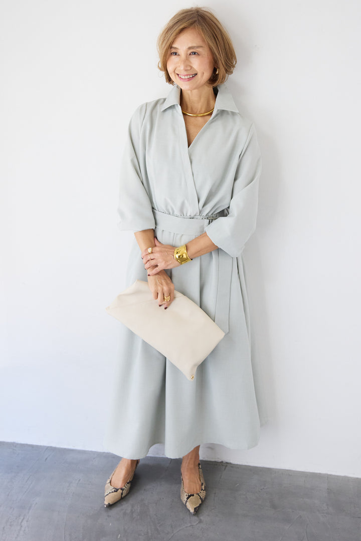 ウエストマークシャツワンピース