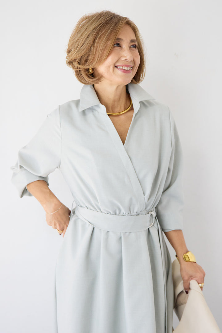 ウエストマークシャツワンピース