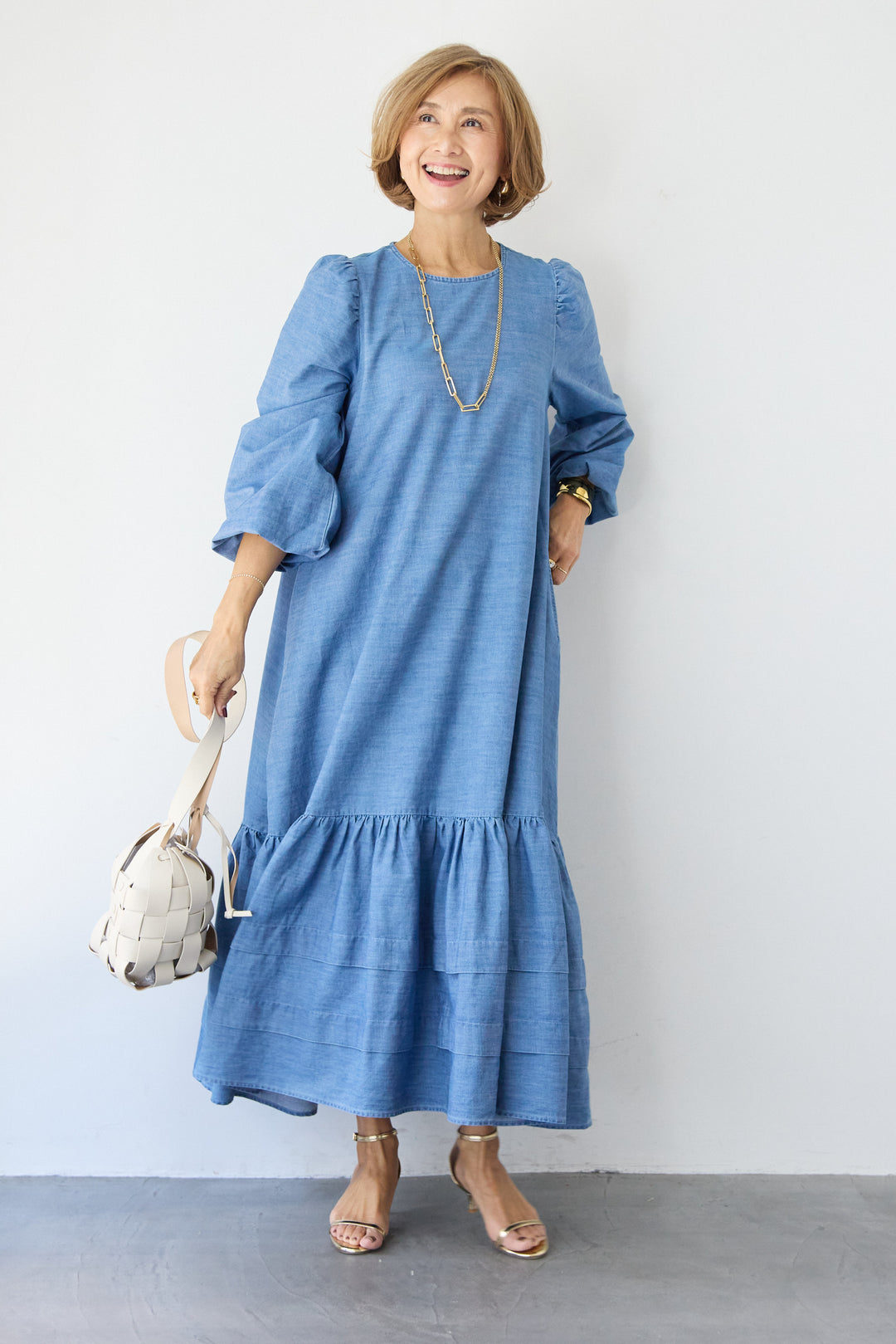 ティアードデニムワンピース