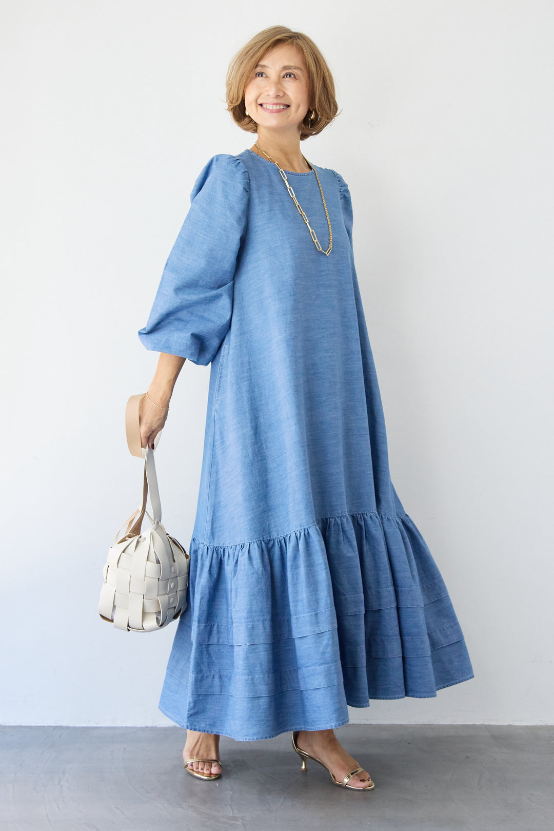 ティアードデニムワンピース
