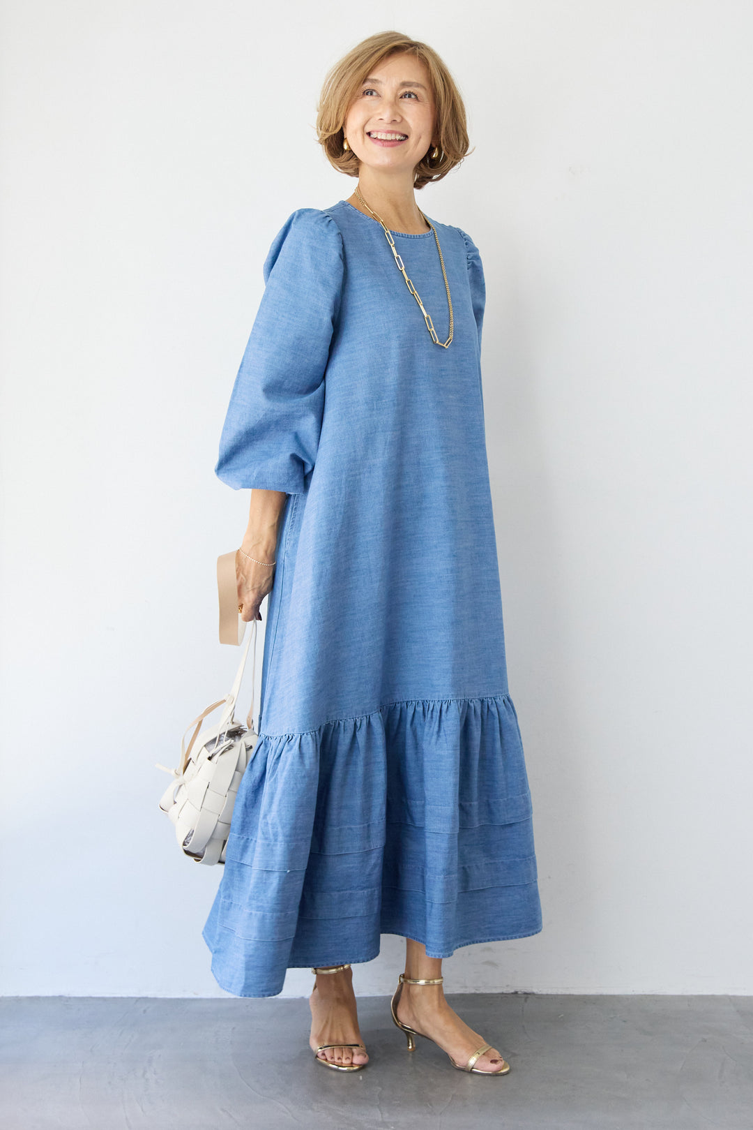 ティアードデニムワンピース