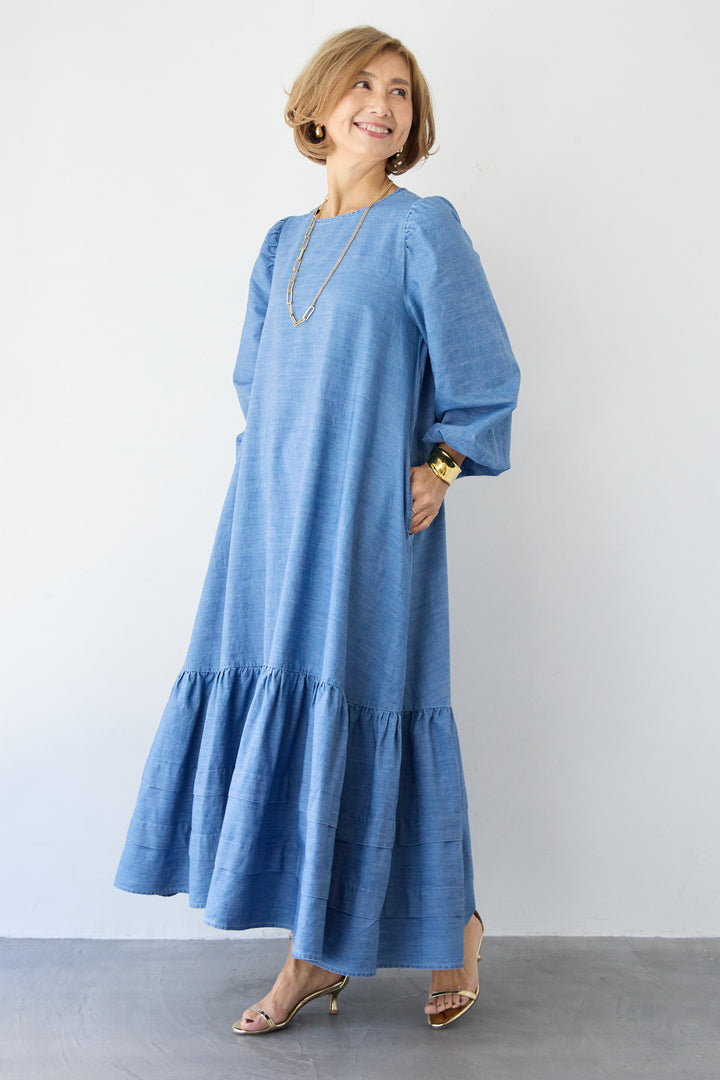 ティアードデニムワンピース