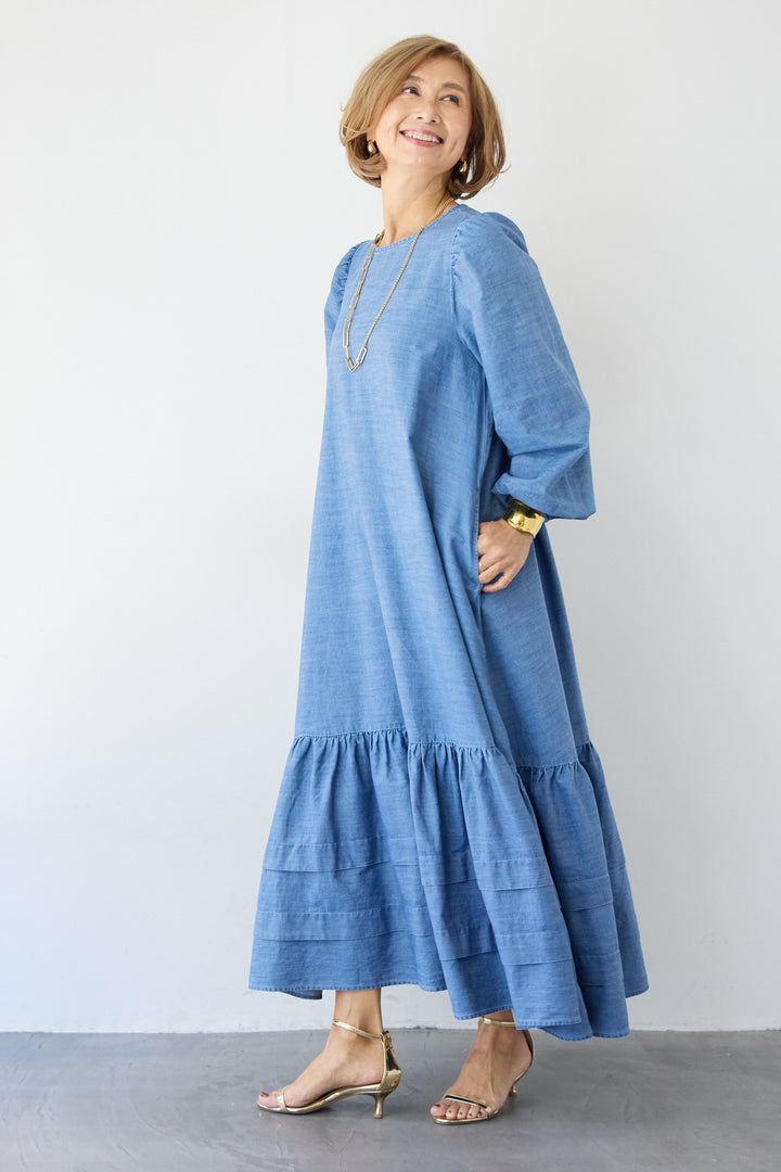 ティアードデニムワンピース