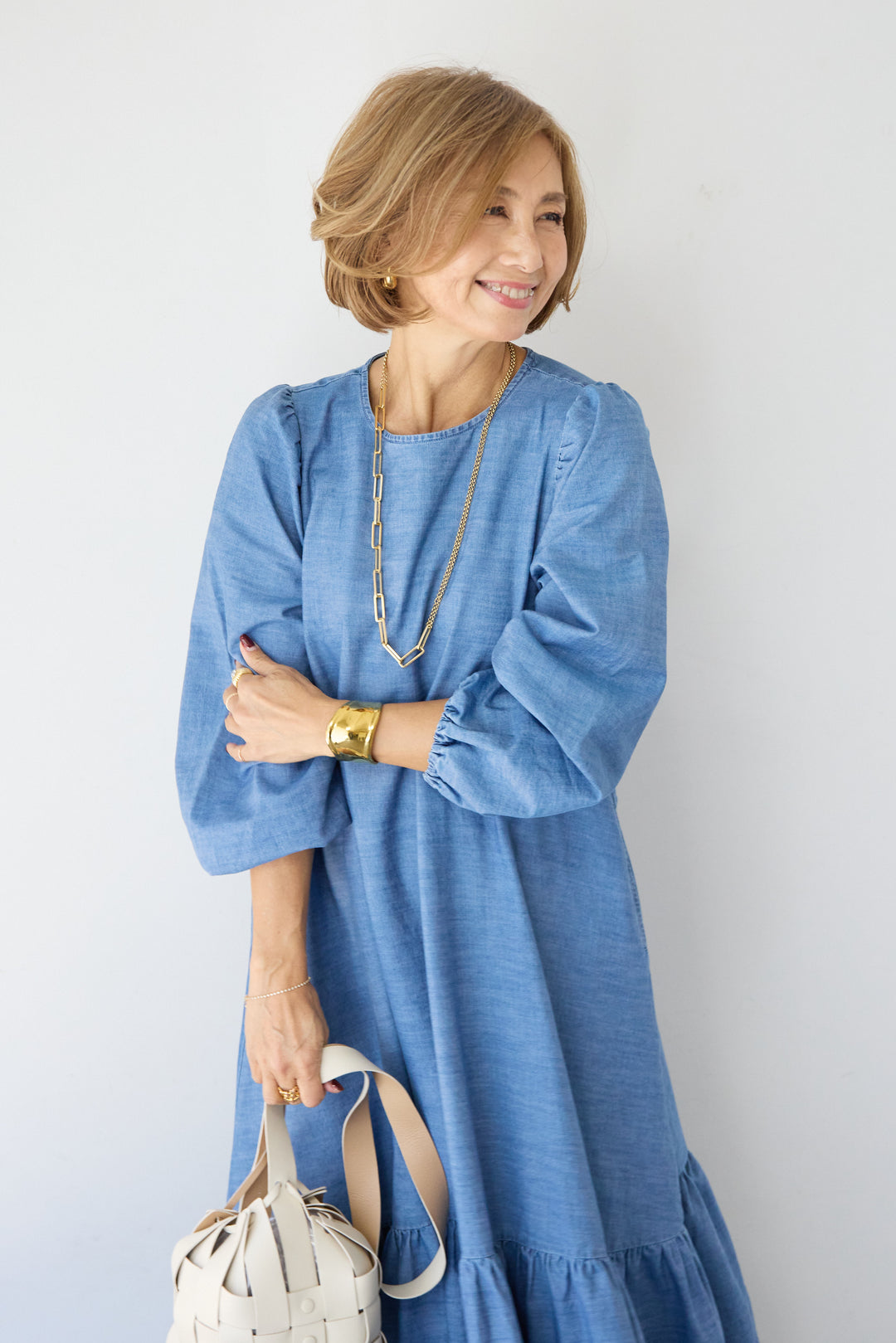 ティアードデニムワンピース