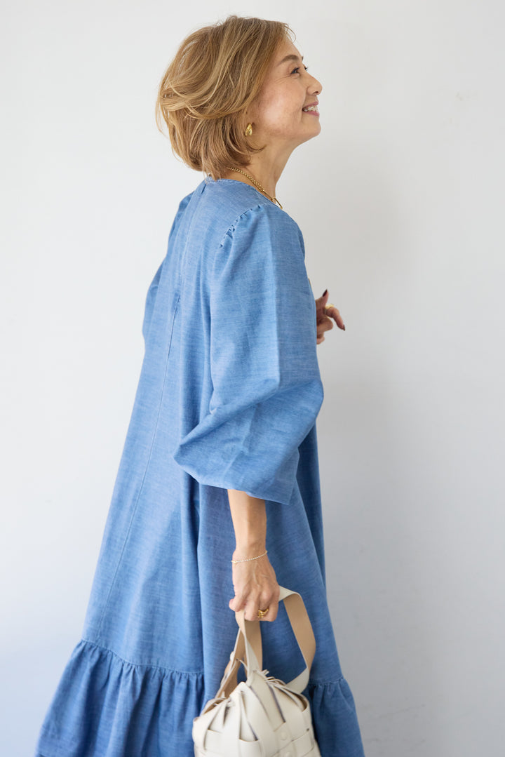 ティアードデニムワンピース