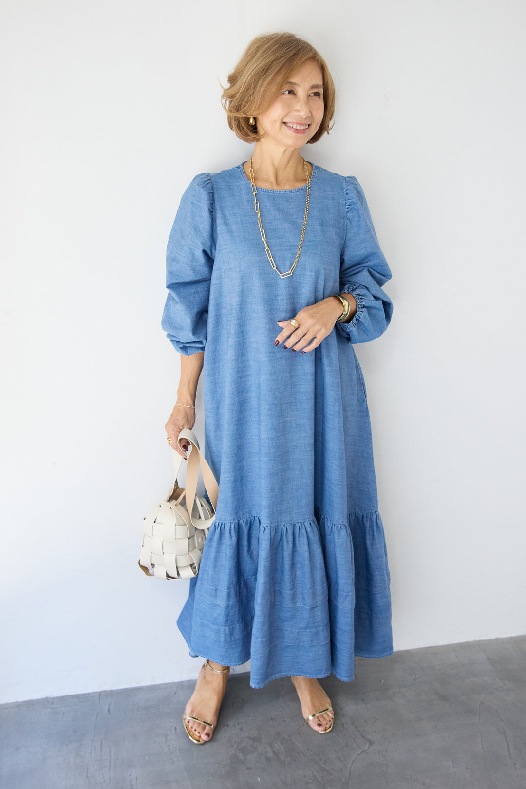 ティアードデニムワンピース
