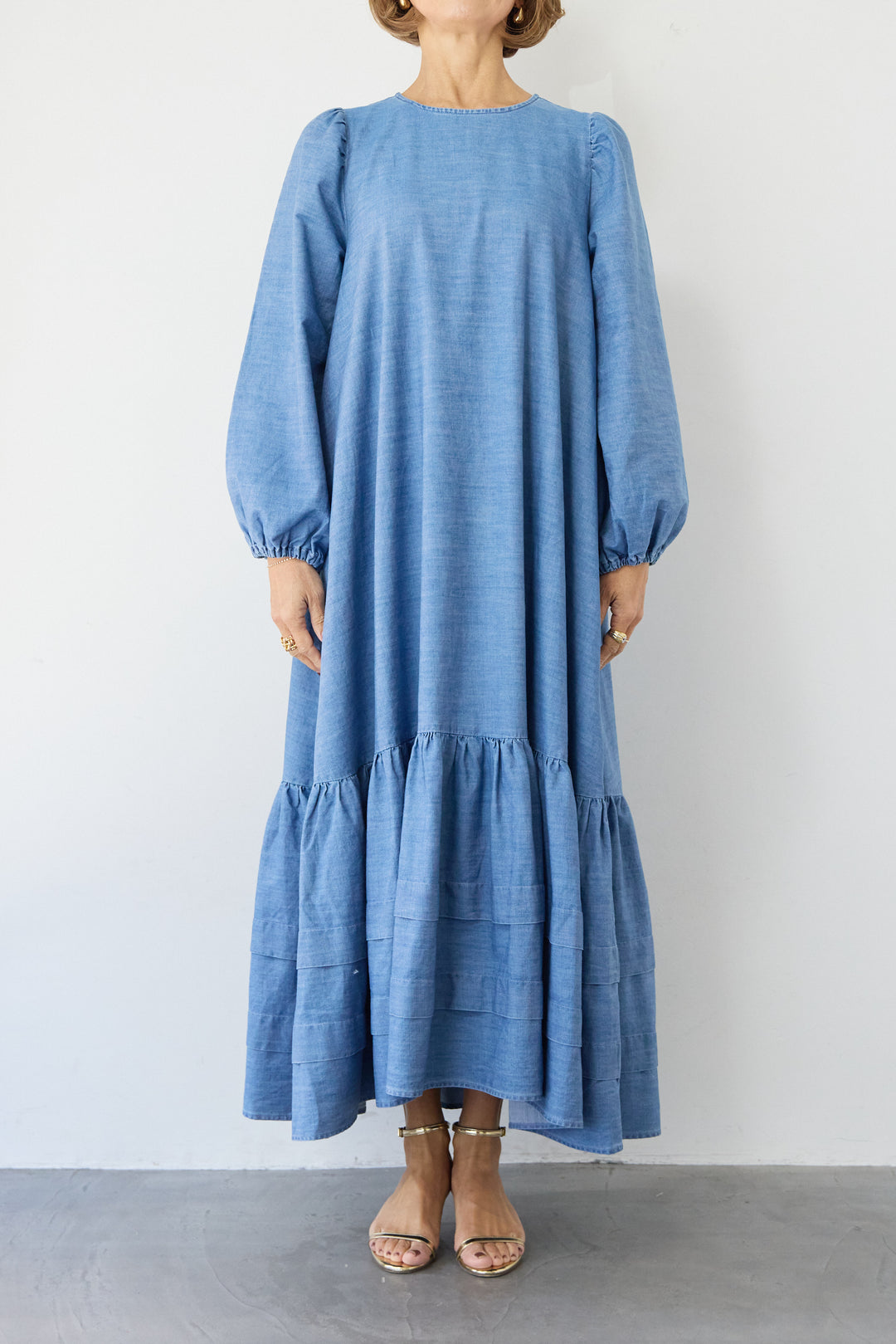 ティアードデニムワンピース